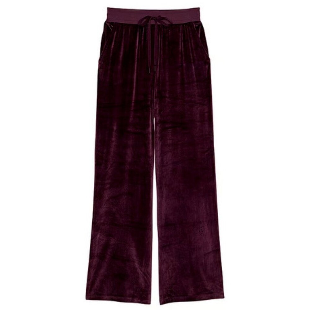 VICTORIA'S SECRET Winter Wine Velour Velvet Ribbed Pants W/ Pockets SZ M**NEW! - Picture 5 of 5